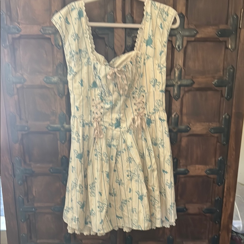 NWT Whimsical Disney Princess Cinderella midi with peasant style lace up